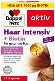 Doppelherz aktiv Haar Intensiv Kapseln mit Zink, Biotin und Selen 30 Stück – Bild 1 von 3