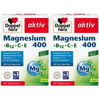 Produktbild von Doppelherz aktiv Magnesium 400 mg mit Vitamin B12, C und E Tabletten vegan