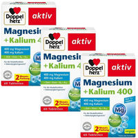 Produktbild von Doppelherz aktiv Magnesium + Kalium 400 Tabletten 180 Stück vegan laktosefrei glutenfrei für Sportler