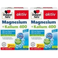 Produktbild von Doppelherz aktiv Magnesium + Kalium 400 Tabletten vegan laktosefrei glutenfrei für Sportler 120 Stück
