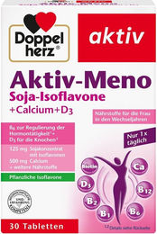 Doppelherz Aktiv-Meno Soja-Isoflavone mit Calcium und Vitamin D3 Tabletten 30 Stück – Bild 1 von 2