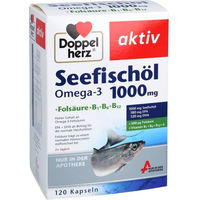 Produktbild von Doppelherz aktiv Seefischöl Omega-3 1000 mg mit Folsäure Kapseln 120 Stück