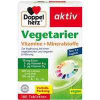 Produktbild von Doppelherz aktiv Vegetarier Vitamine und Mineralstoffe Tabletten für Erwachsene vegan 100 Stück