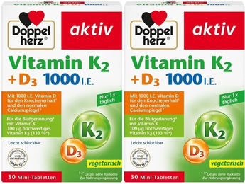Doppelherz aktiv Vitamin K2 + D3 1000 I.E. Tabletten 30 Stück – Bild 1 von 1