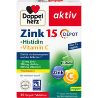 Produktbild von Doppelherz aktiv Zink 15 mg mit Histidin und Vitamin C Tabletten 30 Stück
