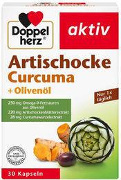 Doppelherz Artischocke Olivenöl und Curcuma Kapseln laktosefrei und glutenfrei 30 Stück – Bild 1 von 2