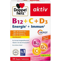 Produktbild von Doppelherz B12 + C + D3 Depot aktiv Tabletten für Senioren vegetarisch 30 Stück