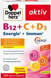 Doppelherz B12 + C + D3 Depot Aktiv Tabletten vegetarisch 100 Stück – Bild 1 von 2