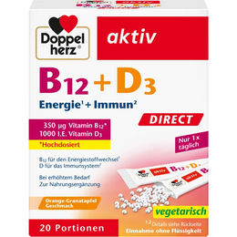 Doppelherz B12 + D3 Direct Sticks glutenfrei und laktosefrei 20 Stück – Bild 1 von 1
