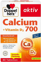 Doppelherz Calcium 700 + Vitamin D3 Tabletten 80 Stück für Frauen, Schwangere und Stillende – Bild 1 von 2
