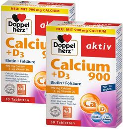 Doppelherz Calcium 900 + D3 Tabletten mit Carbonat für Frauen, Senioren sowie Schwangere und Stillende 60 Stück – Bild 1 von 1