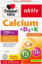 Doppelherz Calcium D3 K Tabletten 1200 mg 120 Stück für Frauen sowie Schwangere und Stillende – Bild 1 von 2