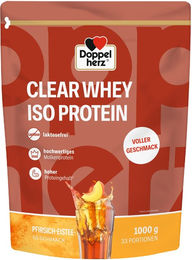 Doppelherz CLEAR WHEY ISO PROTEIN Molkenproteinisolat Pulver Pfirsich-Eistee Geschmack 1000 g – Bild 1 von 3