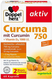 Doppelherz Curcuma Extrakt vegan Kapseln 750 Stück – Bild 1 von 1