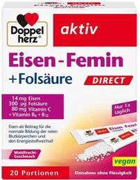 Doppelherz Eisen-Femin Direct vegane Pellets für Frauen 20 Portionen – Bild 1 von 3