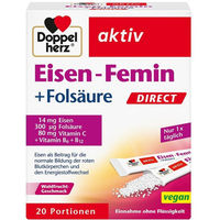 Produktbild von Doppelherz Eisen-Femin Direct vegane Pellets für Frauen 20 Portionen