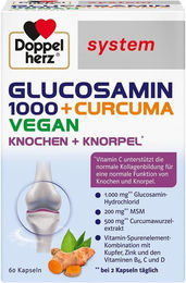 Doppelherz Glucosamin 1000 + Curcuma Vegan Kapseln 60 Stück – Bild 1 von 3