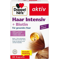 Produktbild von Doppelherz Haar Intensiv Kapseln mit Zink, Biotin und Selen 80 Stück