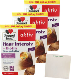 Doppelherz Haar Intensiv Kur Biotin-Komplex mit 600 µg Biotin 3er Pack 90 Kapseln – Bild 1 von 3