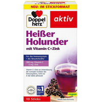 Produktbild von Doppelherz Heisser Holunder mit Vitamin C und Zink Granulat Sticks 10 Stück vegan gluten- und laktosefrei