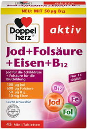 Doppelherz Jod Folsäure Eisen B12 Tabletten 45 Stück – Bild 1 von 1