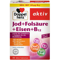Produktbild von Doppelherz Jod Folsäure Eisen B12 Tabletten 45 Stück