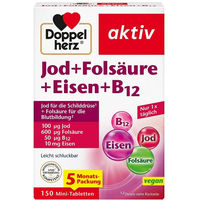 Produktbild von Doppelherz Jod, Folsäure, Eisen und Vitamin B12 Tabletten für Frauen, 150 Stück