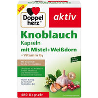 Produktbild von Doppelherz Knoblauch Mistel Weißdorn Vitamin B1 Kräuter-Komplex Kapseln 480 Stück