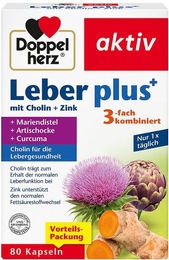 Doppelherz Leber Plus Kapseln mit Cholin und Zink vegan 80 Stück – Bild 1 von 3