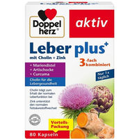 Produktbild von Doppelherz Leber Plus Kapseln mit Cholin und Zink vegan 80 Stück