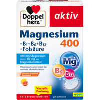 Produktbild von Doppelherz Magnesium 400 mit B-Vitaminen und Folsäure Brausetabletten 90 Stück