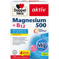 Produktbild von Doppelherz Magnesium 500 mit Vitamin B12 2-Phasen Depot Tabletten für Sportler 120 Stück