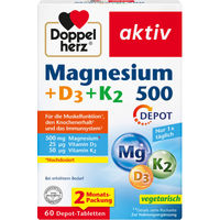 Produktbild von Doppelherz Magnesium 500 mit Vitamin D3 und K2 Depot Tabletten 60 Stück