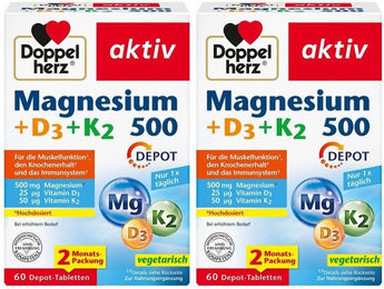 Doppelherz Magnesium + D3 + K2 500 Tabletten – Bild 1 von 1