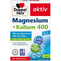 Produktbild von Doppelherz Magnesium + Kalium 400 Tabletten 30 Stück vegan laktosefrei glutenfrei für Sportler
