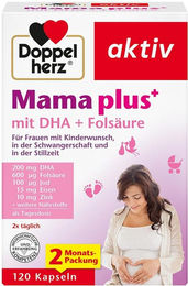 Doppelherz Mama Plus Kapseln mit DHA und Folsäure für Schwangere und Stillende 120 Stück – Bild 1 von 2