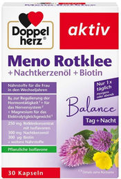 Doppelherz Meno Rotklee Nachtkerzenöl und Biotin Kapseln 30 Stück – Bild 1 von 2