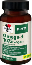 Doppelherz Omega-3 1075 Vegan Pure Kapseln ohne Gelatine 80 Stück – Bild 1 von 3