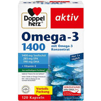 Produktbild von Doppelherz Omega-3 Kapseln laktosefrei und glutenfrei