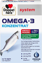 Doppelherz Omega-3 Konzentrat Kapseln 120 Stück glutenfrei und laktosefrei – Bild 1 von 3