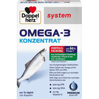 Produktbild von Doppelherz Omega-3 Konzentrat Kapseln 120 Stück glutenfrei und laktosefrei