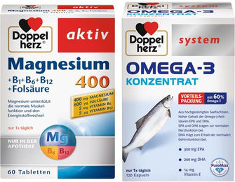 Doppelherz OMEGA-3 Konzentrat mit Magnesium 400 und B-Komplex Tabletten für Sportler 180 Stück – Bild 1 von 1