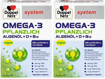 Doppelherz Omega-3 pflanzlich Kapseln vegan 120 Stück – Bild 1 von 4