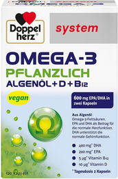 Doppelherz Omega-3 pflanzlich system Kapseln vegan 120 Stück – Bild 1 von 4
