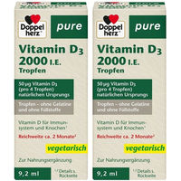 Produktbild von Doppelherz pure Vitamin D3 2000 I.E. Tropfen vegan laktosefrei glutenfrei