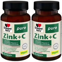 Produktbild von Doppelherz pure Zink + C Kapseln vegan mit Bisglycinat und natürlichem Vitamin C