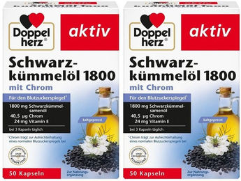 Doppelherz Schwarzkümmelöl mit Chrom und Vitamin E Kapseln – Bild 1 von 1