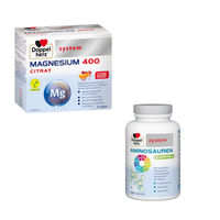 Produktbild von Doppelherz System Aminosäuren EAA und Magnesium Citrat Pulver Set für Sportler