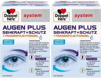 Doppelherz system AUGEN PLUS SEHKRAFT + SCHUTZ Vitamin-Kombination Kapseln 120 Stück – Bild 1 von 2