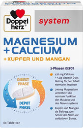 Doppelherz system Magnesium Calcium Kupfer Mangan Tabletten 60 Stück für Erwachsene – Bild 1 von 2